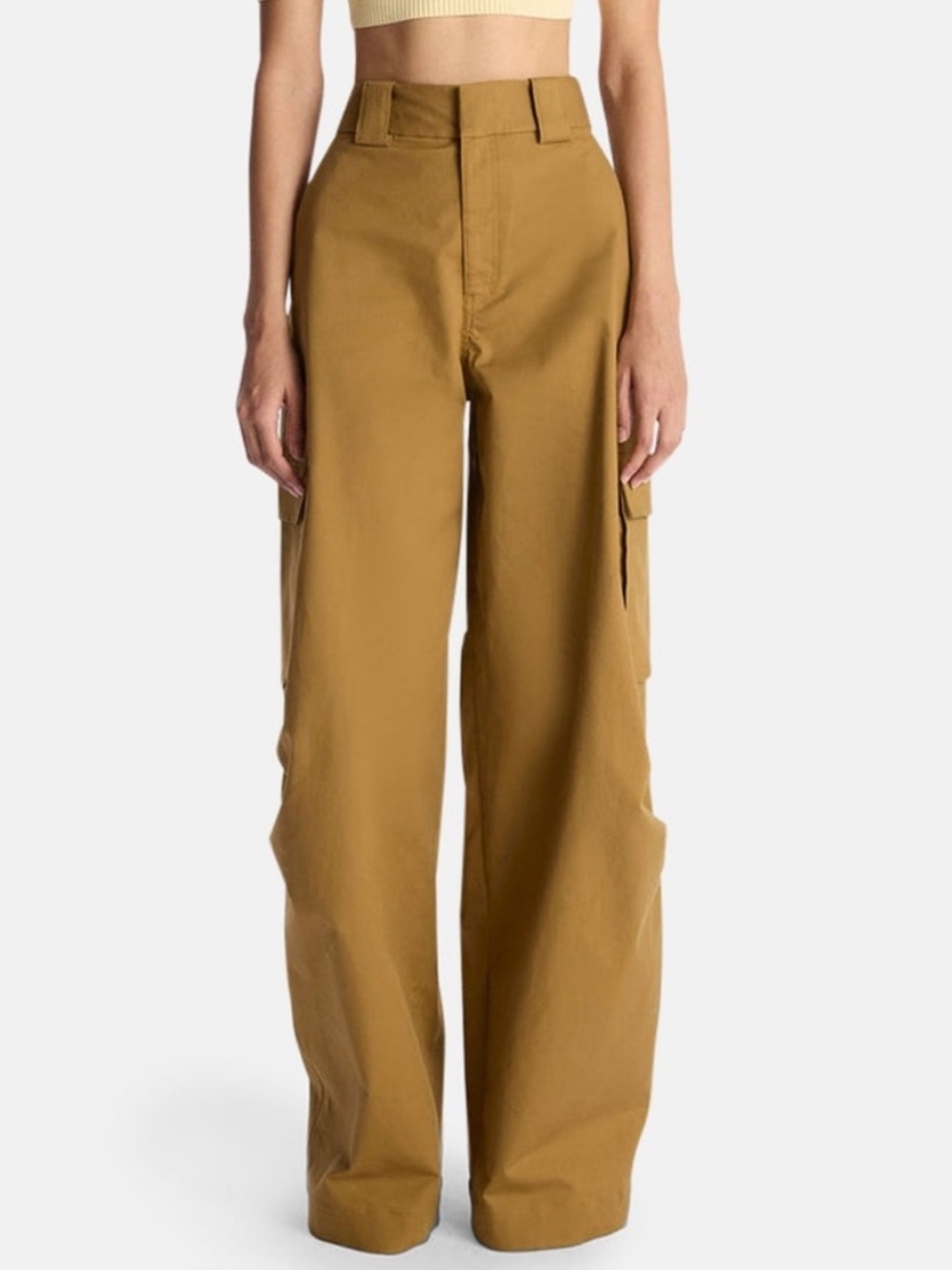 A.L.C. Brie Wide Leg Baggy Cargo Pants in Dark Butterscotch Size 0